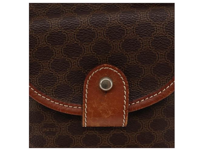 Céline CELINE Macadam Canvas Backpack PVC Leather Brown Auth BA6723 - view 21