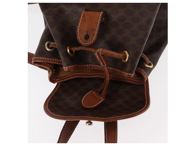 Céline CELINE Macadam Canvas Backpack PVC Leather Brown Auth BA6723 - view 22