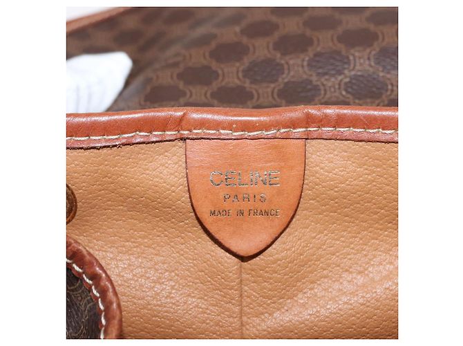 Céline CELINE Macadam Canvas Backpack PVC Leather Brown Auth BA6723 - view 23