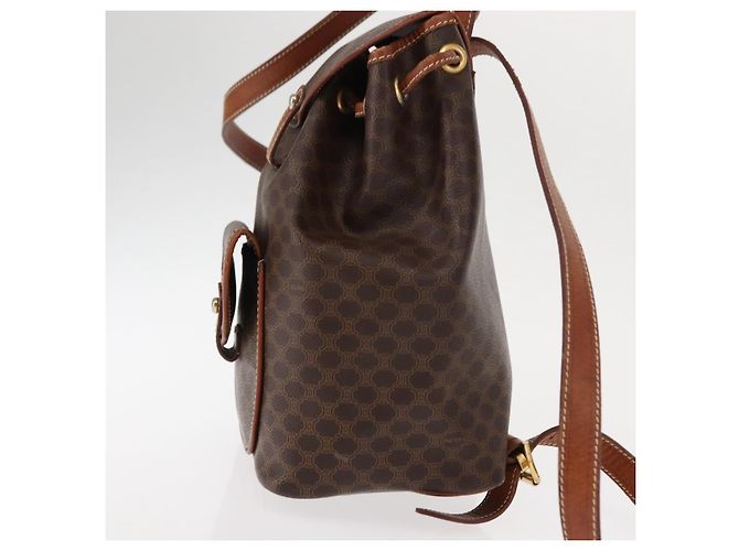 Céline CELINE Macadam Canvas Backpack PVC Leather Brown Auth BA6723 - view 3