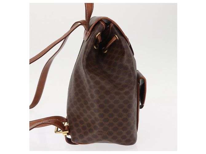 Céline CELINE Macadam Canvas Backpack PVC Leather Brown Auth BA6723 - view 4