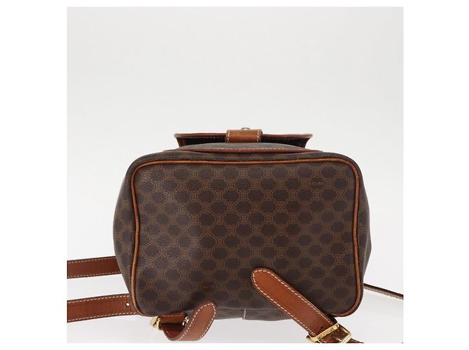 Céline CELINE Macadam Canvas Backpack PVC Leather Brown Auth BA6723 - view 5