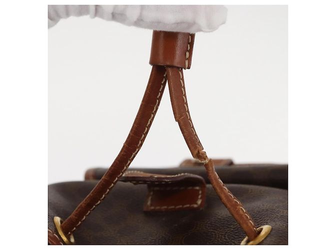Céline CELINE Macadam Canvas Backpack PVC Leather Brown Auth BA6723 - view 9