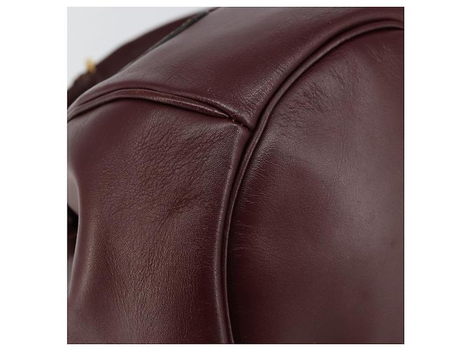 Cartier Bolso de hombro Must Line de cuero burdeos dorado Auth BA7014 - vista 14