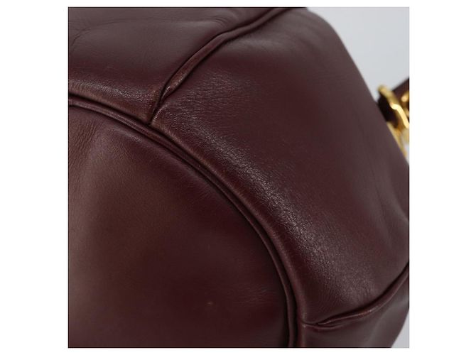 Cartier Bolso de hombro Must Line de cuero burdeos dorado Auth BA7014 - vista 15