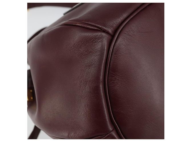 Cartier Bolso de hombro Must Line de cuero burdeos dorado Auth BA7014 - vista 16