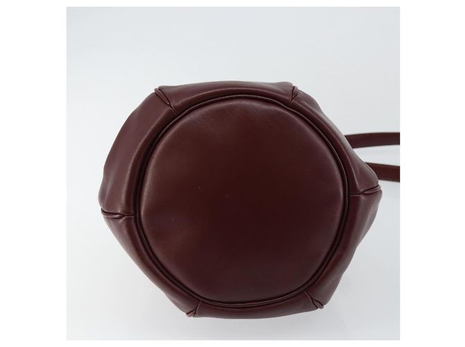 Cartier Bolso de hombro Must Line de cuero burdeos dorado Auth BA7014 - vista 5