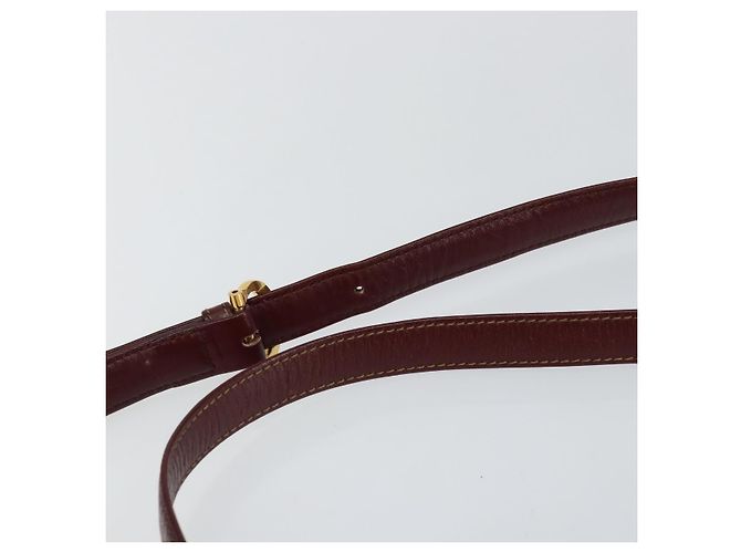 Cartier Bolso de hombro Must Line de cuero burdeos dorado Auth BA7014 - vista 8