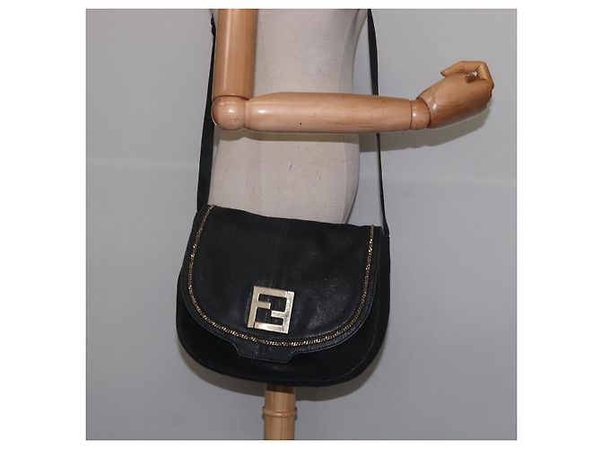 FENDI Schultertasche aus Polyester Schwarz Gold Auth ep11289 Golden - Ansicht 21