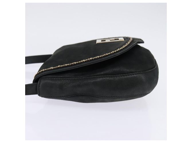 FENDI Schultertasche aus Polyester Schwarz Gold Auth ep11289 Golden - Ansicht 3