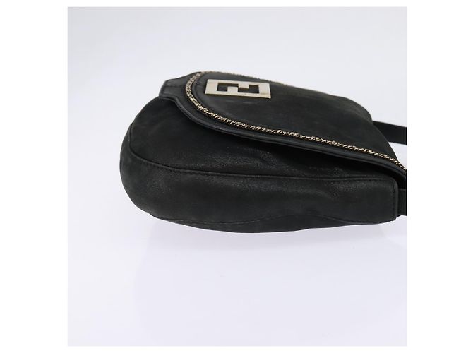 FENDI Schultertasche aus Polyester Schwarz Gold Auth ep11289 Golden - Ansicht 4