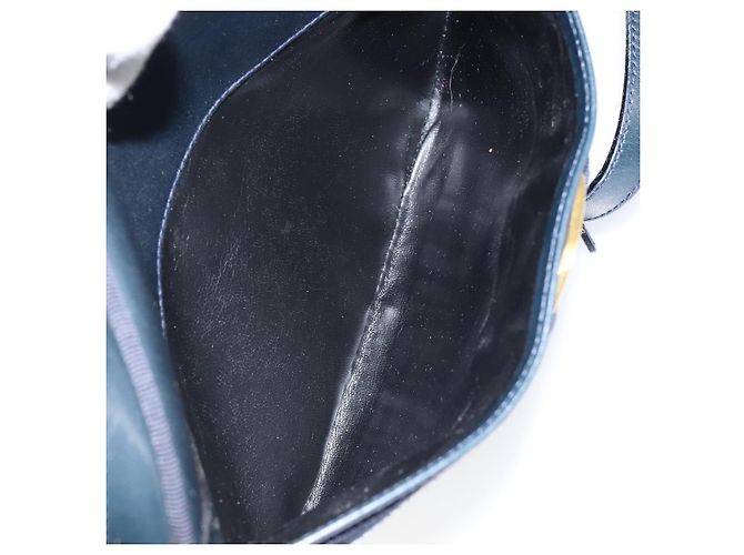 Borsa a Spalla Vala in Pelle Blu Navy e Oro Auth BA7059 di Salvatore Ferragamo D'oro - vista 11
