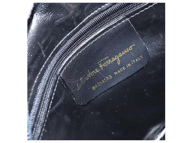 Borsa a Spalla Vala in Pelle Blu Navy e Oro Auth BA7059 di Salvatore Ferragamo D'oro - vista 12