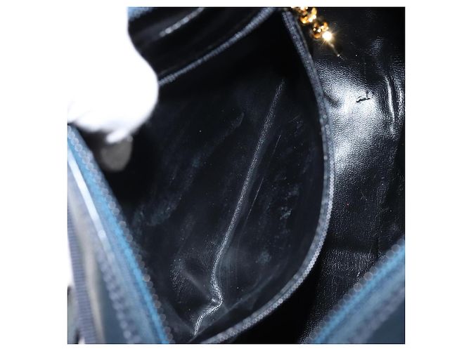 Borsa a Spalla Vala in Pelle Blu Navy e Oro Auth BA7059 di Salvatore Ferragamo D'oro - vista 21