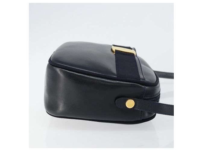 Borsa a Spalla Vala in Pelle Blu Navy e Oro Auth BA7059 di Salvatore Ferragamo D'oro - vista 3