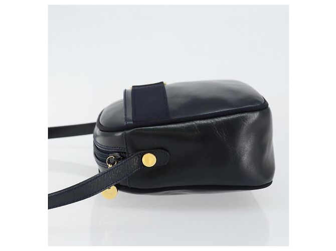 Borsa a Spalla Vala in Pelle Blu Navy e Oro Auth BA7059 di Salvatore Ferragamo D'oro - vista 4