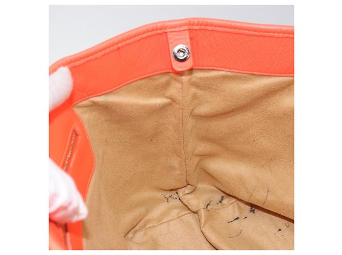 Jimmy Choo Studs Tote Bag aus Leder orange silber authentisch BA7037 - Ansicht 18