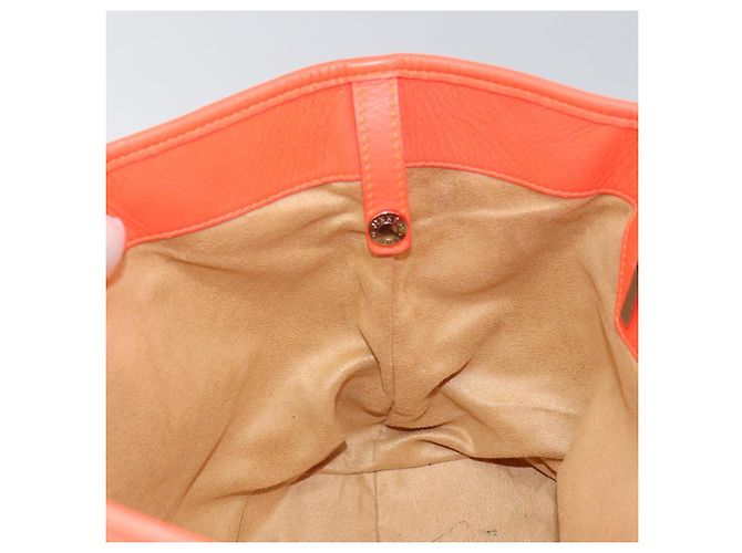 Jimmy Choo Studs Tote Bag aus Leder orange silber authentisch BA7037 - Ansicht 19