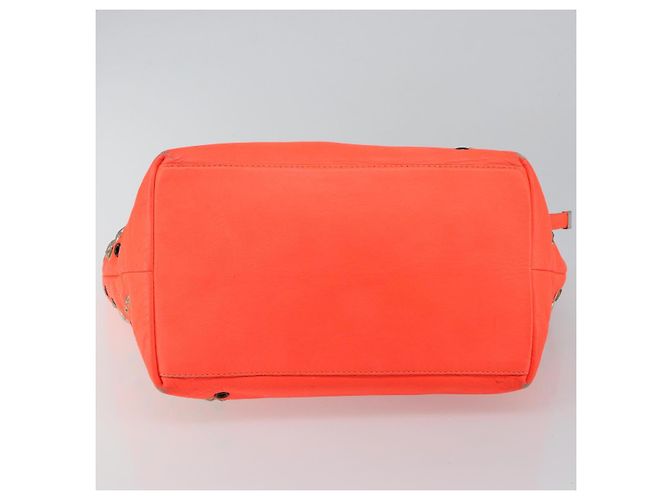Jimmy Choo Studs Tote Bag aus Leder orange silber authentisch BA7037 - Ansicht 5