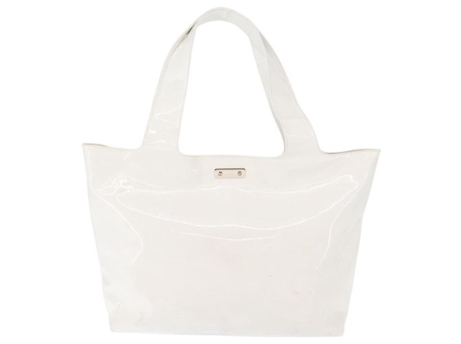 Gancini Tote Bag Emaille Weiß Salvatore Ferragamo Auth 147620 - Ansicht 2