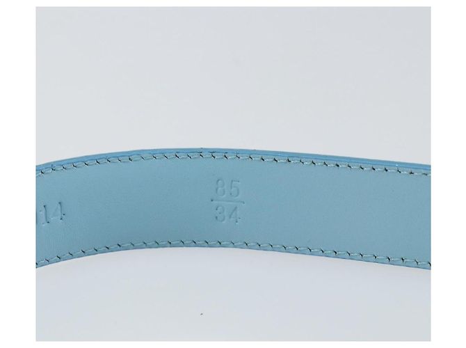LOUIS VUITTON Cinturón Clásico Monogram Vernis Azul Bebé LV Auth ti3493 Azul claro - vista 13