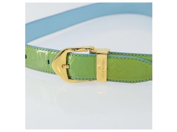 LOUIS VUITTON Cinturón Clásico Monogram Vernis Azul Bebé LV Auth ti3493 Azul claro - vista 5