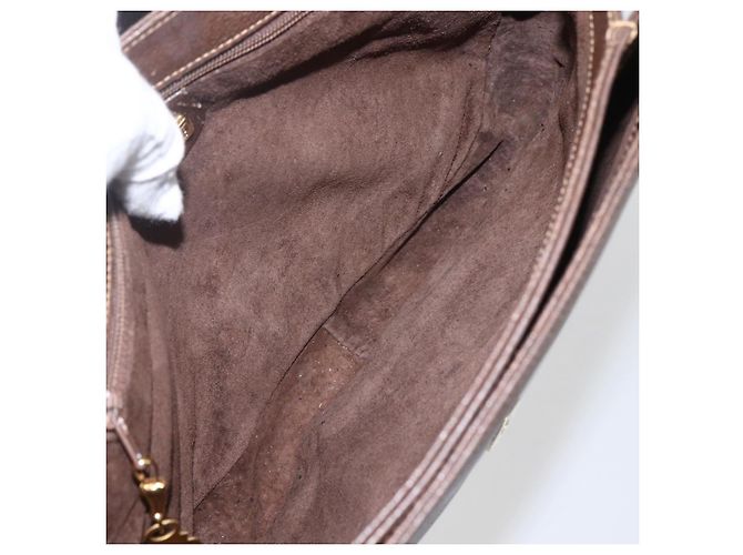 Borsa a Spalla in Pelle Marrone Oro GUCCI 001 116 0912 Auth 157232 D'oro - vista 10