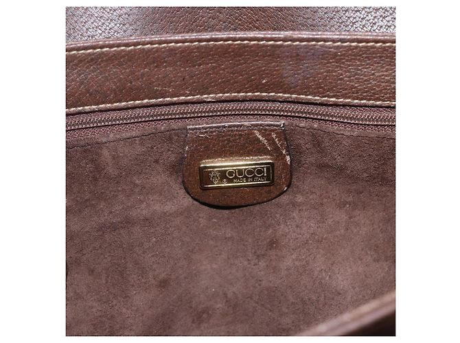 Borsa a Spalla in Pelle Marrone Oro GUCCI 001 116 0912 Auth 157232 D'oro - vista 18
