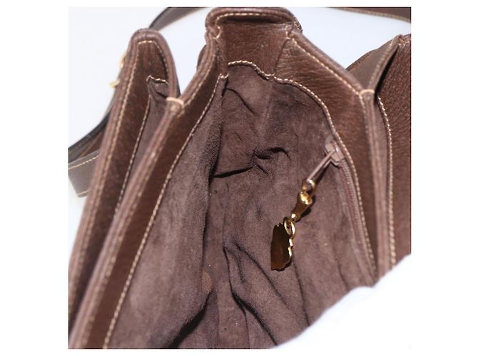 Borsa a Spalla in Pelle Marrone Oro GUCCI 001 116 0912 Auth 157232 D'oro - vista 21