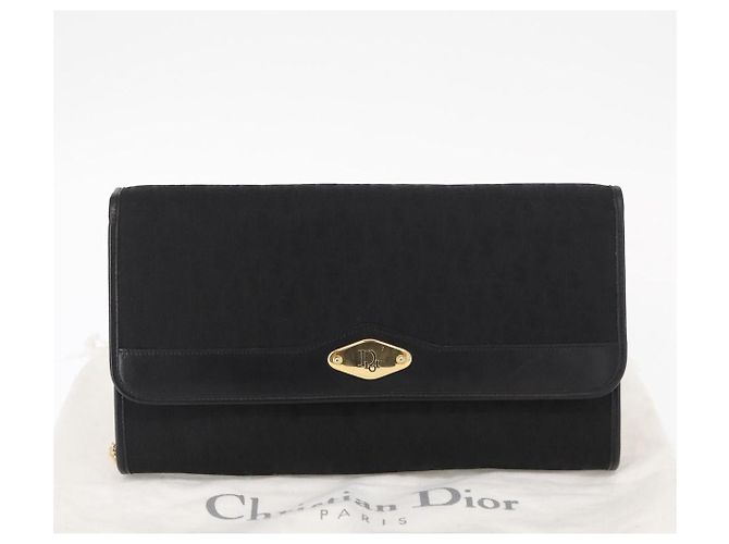 Borsa a spalla in tela Trotter Christian Dior nera e oro Auth BA8649 Nero D'oro - vista 12