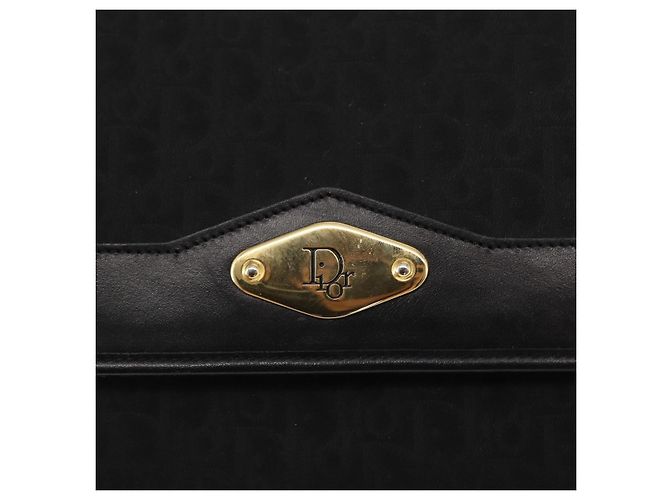 Borsa a spalla in tela Trotter Christian Dior nera e oro Auth BA8649 Nero D'oro - vista 17