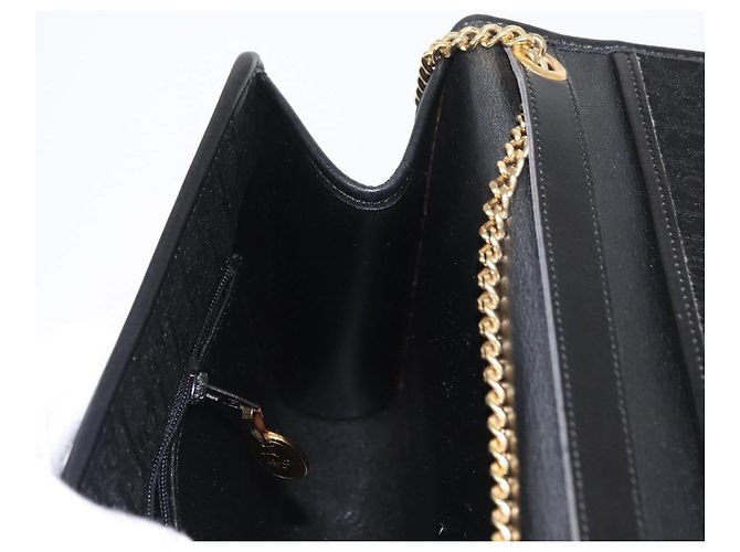 Borsa a spalla in tela Trotter Christian Dior nera e oro Auth BA8649 Nero D'oro - vista 19