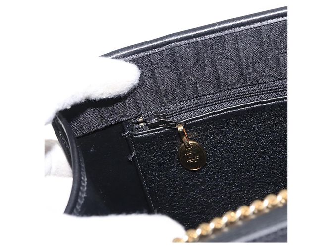 Borsa a spalla in tela Trotter Christian Dior nera e oro Auth BA8649 Nero D'oro - vista 20