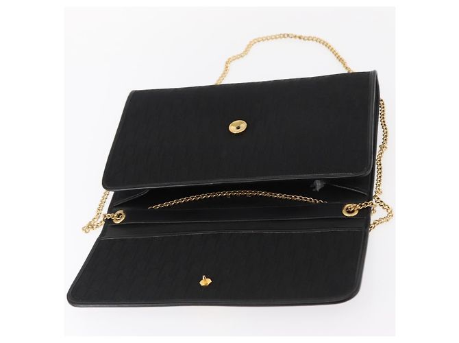 Borsa a spalla in tela Trotter Christian Dior nera e oro Auth BA8649 Nero D'oro - vista 9