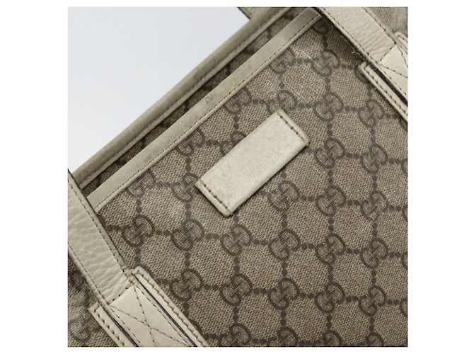 Gucci Borsa Tote GG Supreme in PVC beige 211137 Auth 156914 - vista 17