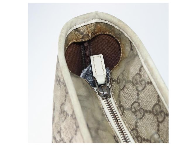 Gucci Borsa Tote GG Supreme in PVC beige 211137 Auth 156914 - vista 18