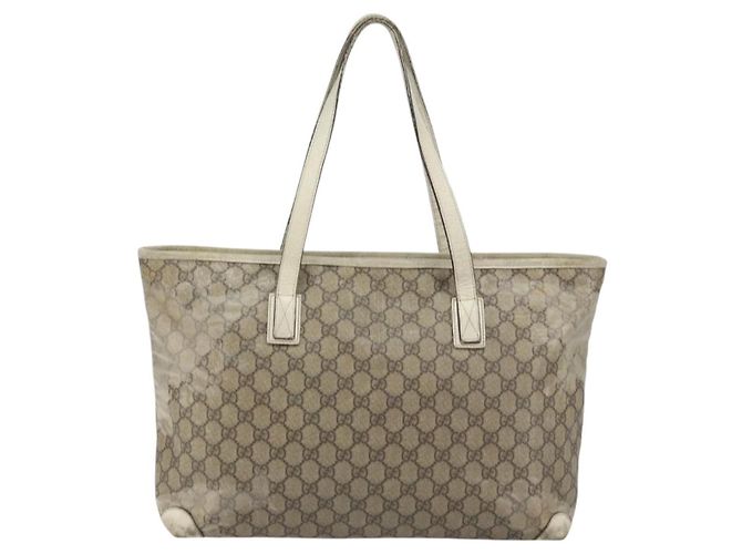 Gucci Borsa Tote GG Supreme in PVC beige 211137 Auth 156914 - vista 2