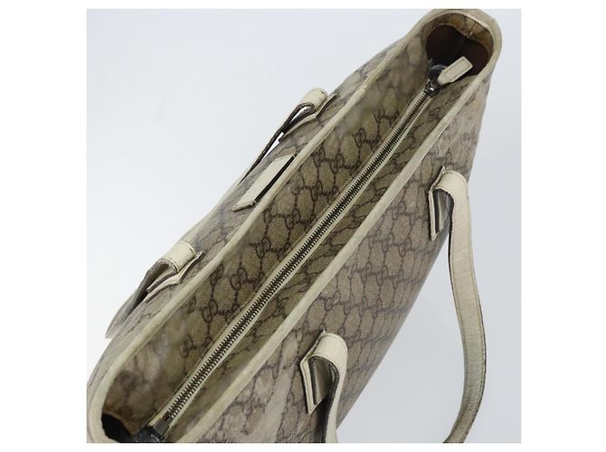 Gucci Borsa Tote GG Supreme in PVC beige 211137 Auth 156914 - vista 6