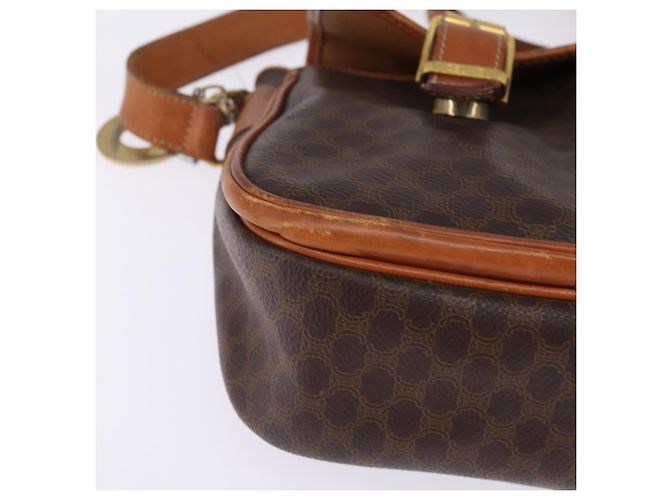 Céline Borsa a spalla circolare in tela Macadam CELINE in pelle PVC marrone oro Auth 147994 D'oro - vista 16