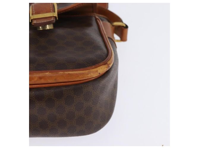 Céline Borsa a spalla circolare in tela Macadam CELINE in pelle PVC marrone oro Auth 147994 D'oro - vista 17