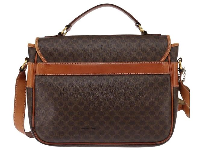Céline Borsa a spalla circolare in tela Macadam CELINE in pelle PVC marrone oro Auth 147994 D'oro - vista 2