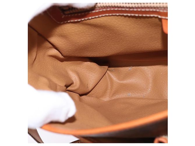 Céline Borsa a spalla circolare in tela Macadam CELINE in pelle PVC marrone oro Auth 147994 D'oro - vista 24