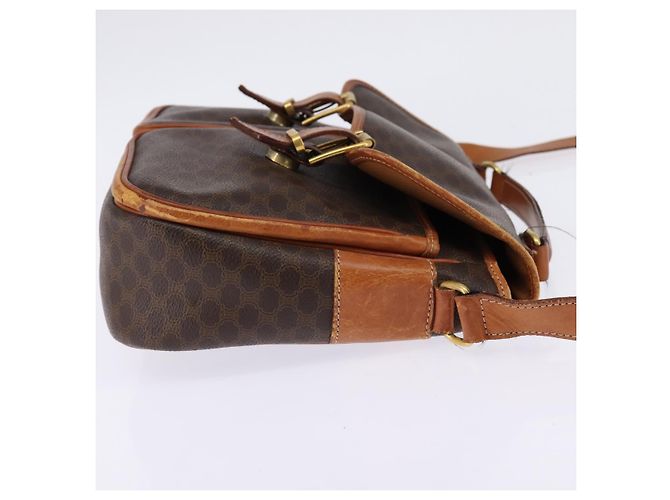 Céline Borsa a spalla circolare in tela Macadam CELINE in pelle PVC marrone oro Auth 147994 D'oro - vista 5