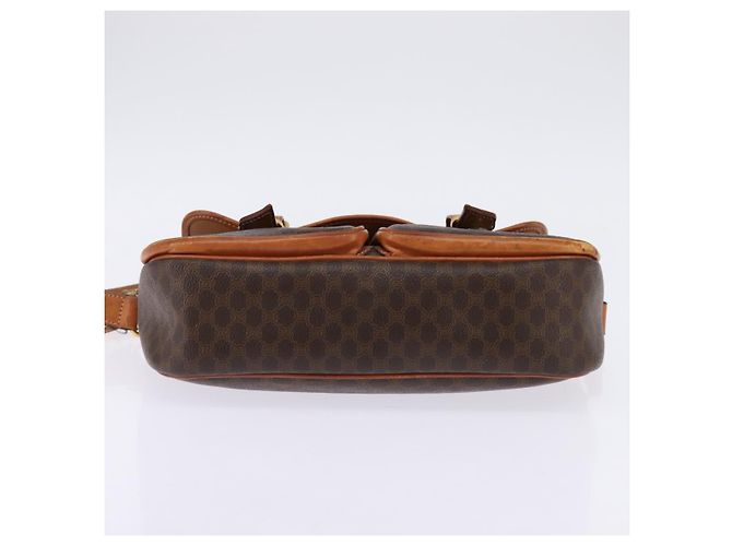 Céline Borsa a spalla circolare in tela Macadam CELINE in pelle PVC marrone oro Auth 147994 D'oro - vista 6