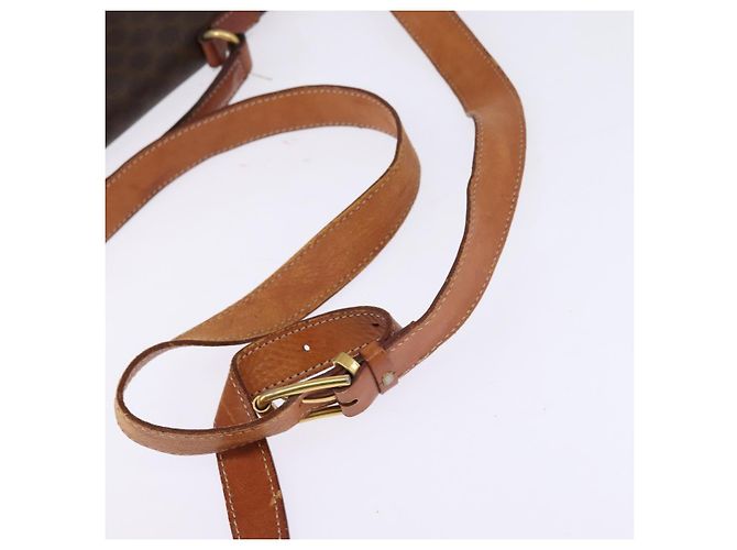 Céline Borsa a spalla circolare in tela Macadam CELINE in pelle PVC marrone oro Auth 147994 D'oro - vista 9