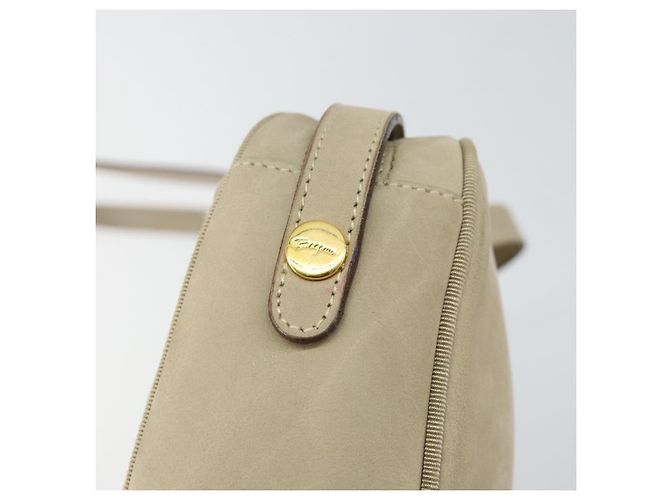 Borsa a Spalla Vala in Camoscio Beige Oro Auth BA7057 di Salvatore Ferragamo D'oro - vista 17