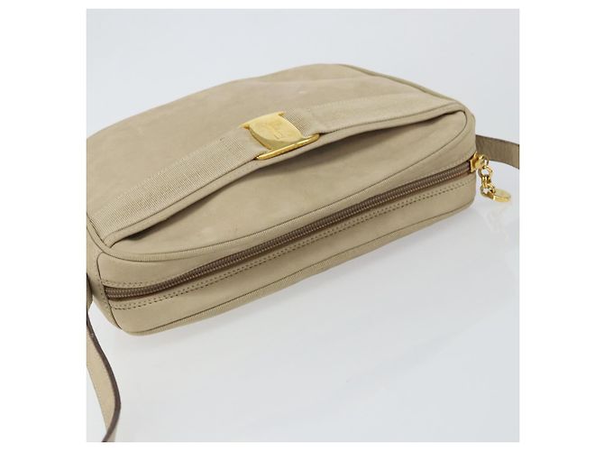 Borsa a Spalla Vala in Camoscio Beige Oro Auth BA7057 di Salvatore Ferragamo D'oro - vista 6