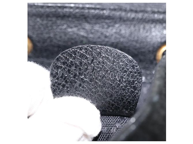 Zaino in pelle scamosciata nera GUCCI Bamboo Auth BA6791 Nero - vista 12