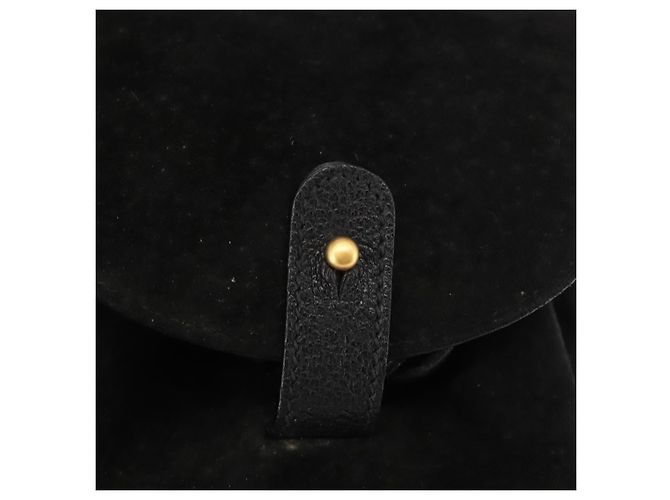 Zaino in pelle scamosciata nera GUCCI Bamboo Auth BA6791 Nero - vista 20