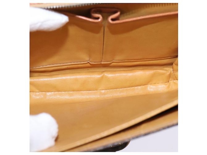 Céline CELINE Macadam Canvas Schultertasche aus PVC-Leder in Braun und Gold Auth 128916 Golden - Ansicht 10